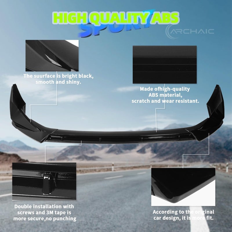 Archaic Front Bumper Lip Spoiler Compatible for 9th Gen 2025 2026 Toyota Camry SE XSE,Splitter Under Chin Spoiler Body Kit Camry Accessories（Not Fit for with DRL & Fog Lights Models） - Image 5